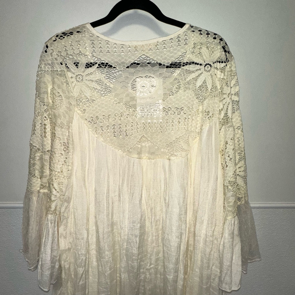 New NWT Women's Rebellion Again Dress Size 2X Ivory Lace Bell Sleeve - Picture 11 of 14